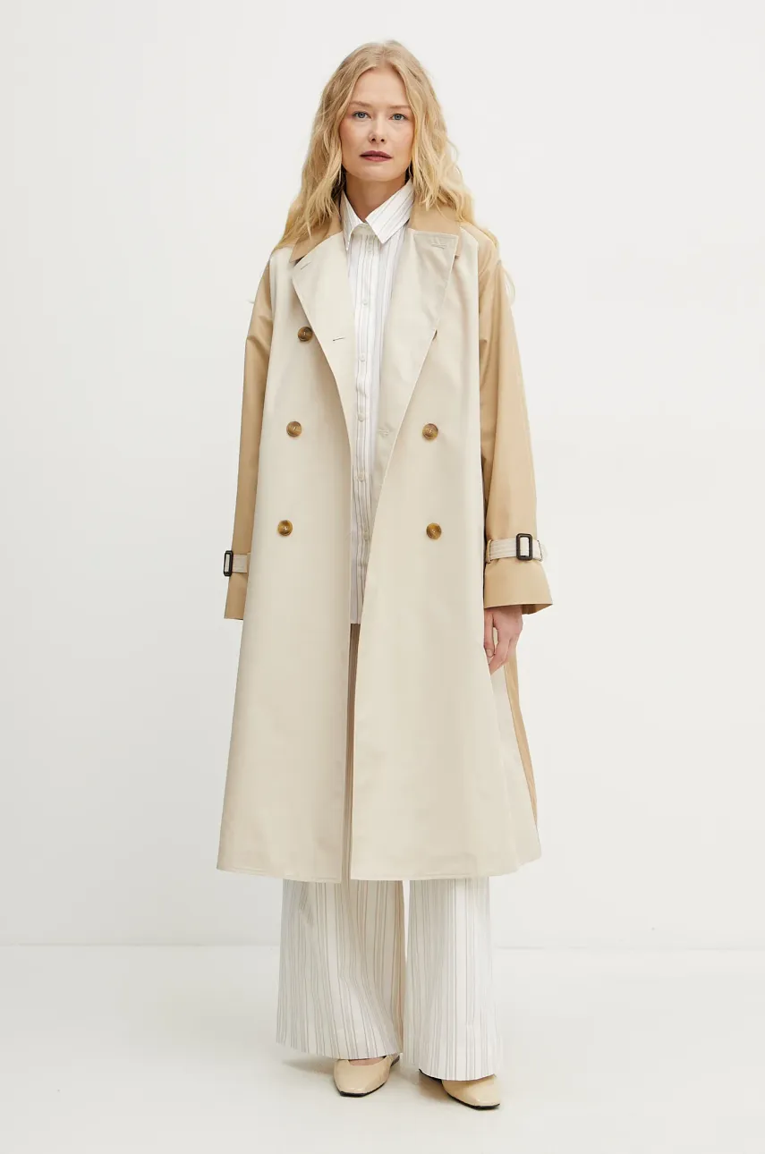 Плащ Weekend Max Mara женский цвет бежевый переходной двубортный 2515021011600 Плащ Weekend Max Mara женский цвет бежевый переходной двубортный 2515021011600