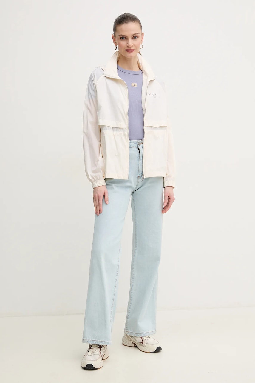 Куртка Tommy Hilfiger цвет бежевый переходная oversize WW0WW45413 Куртка Tommy Hilfiger цвет бежевый переходная oversize WW0WW45413