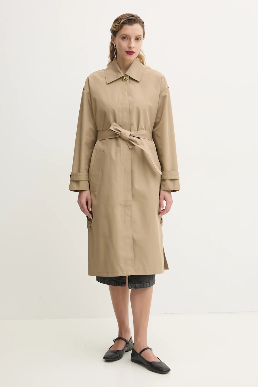 Sessun palton femei, culoarea bej, de tranzitie, oversize, 25212002 Sessun palton femei, culoarea bej, de tranzitie, oversize, 25212002