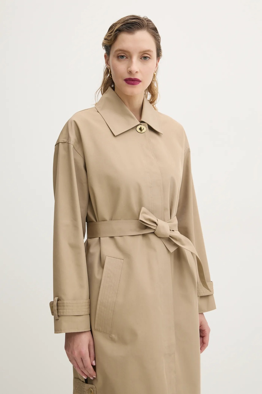 Παλτό Sessun χρώμα: μπεζ, 25212002 φωτογραφία