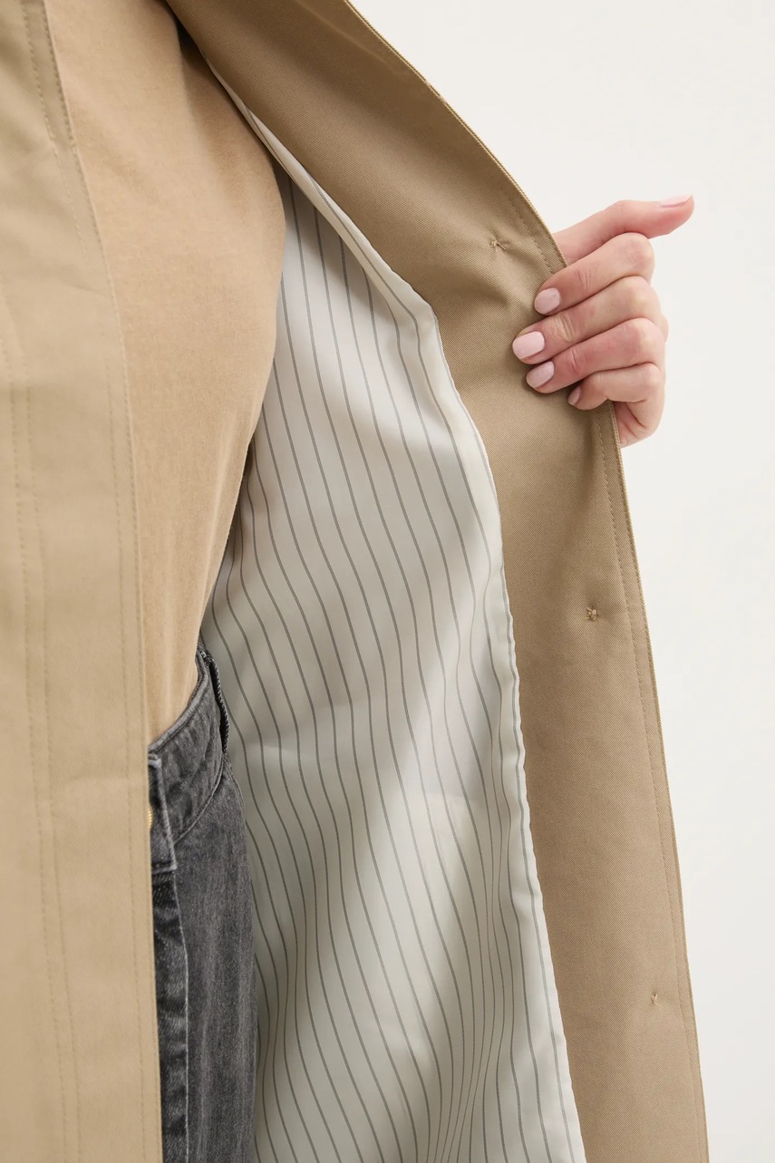 Παλτό Sessun χρώμα: μπεζ, 25212002 φωτογραφία