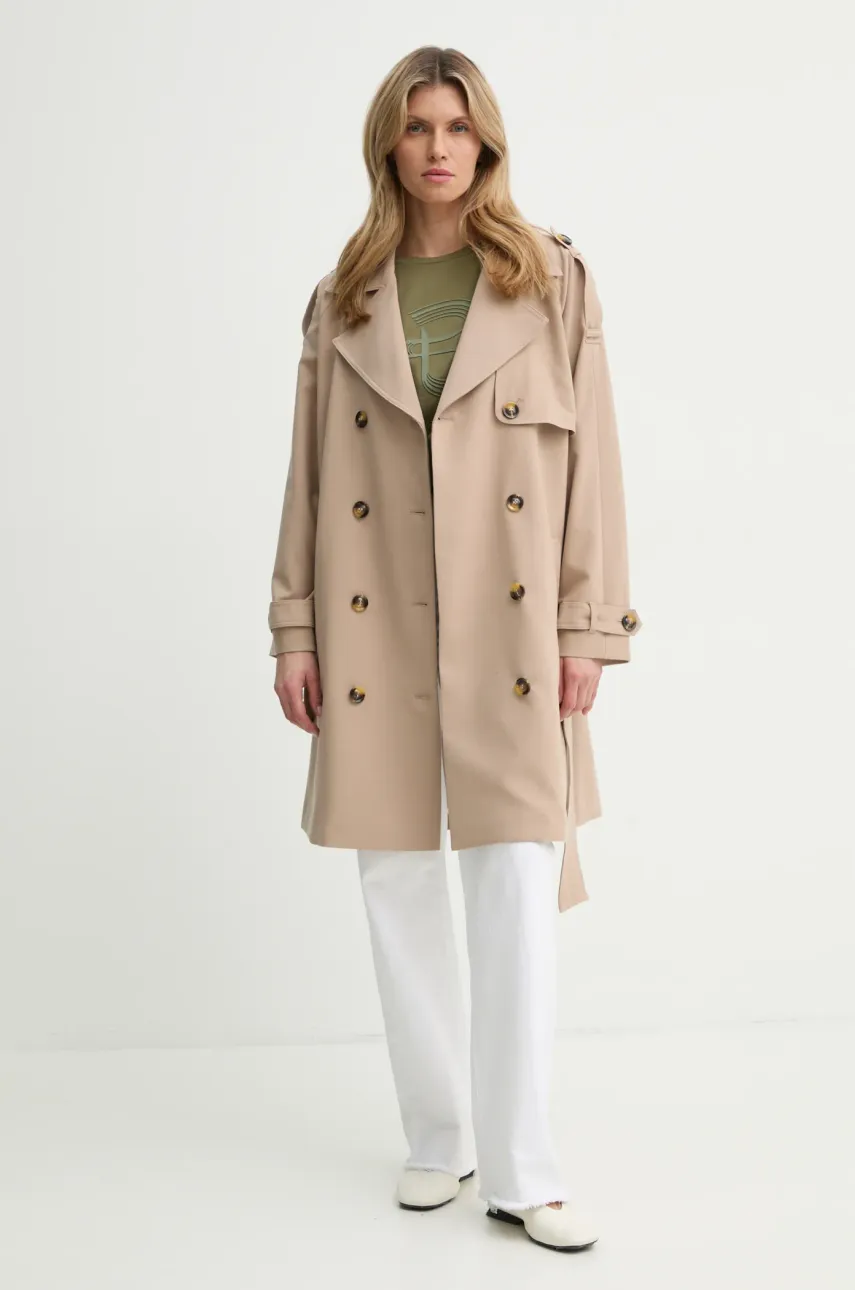 Тренч Bruuns Bazaar женский цвет бежевый переходной oversize BBW3846 Тренч Bruuns Bazaar женский цвет бежевый переходной oversize BBW3846