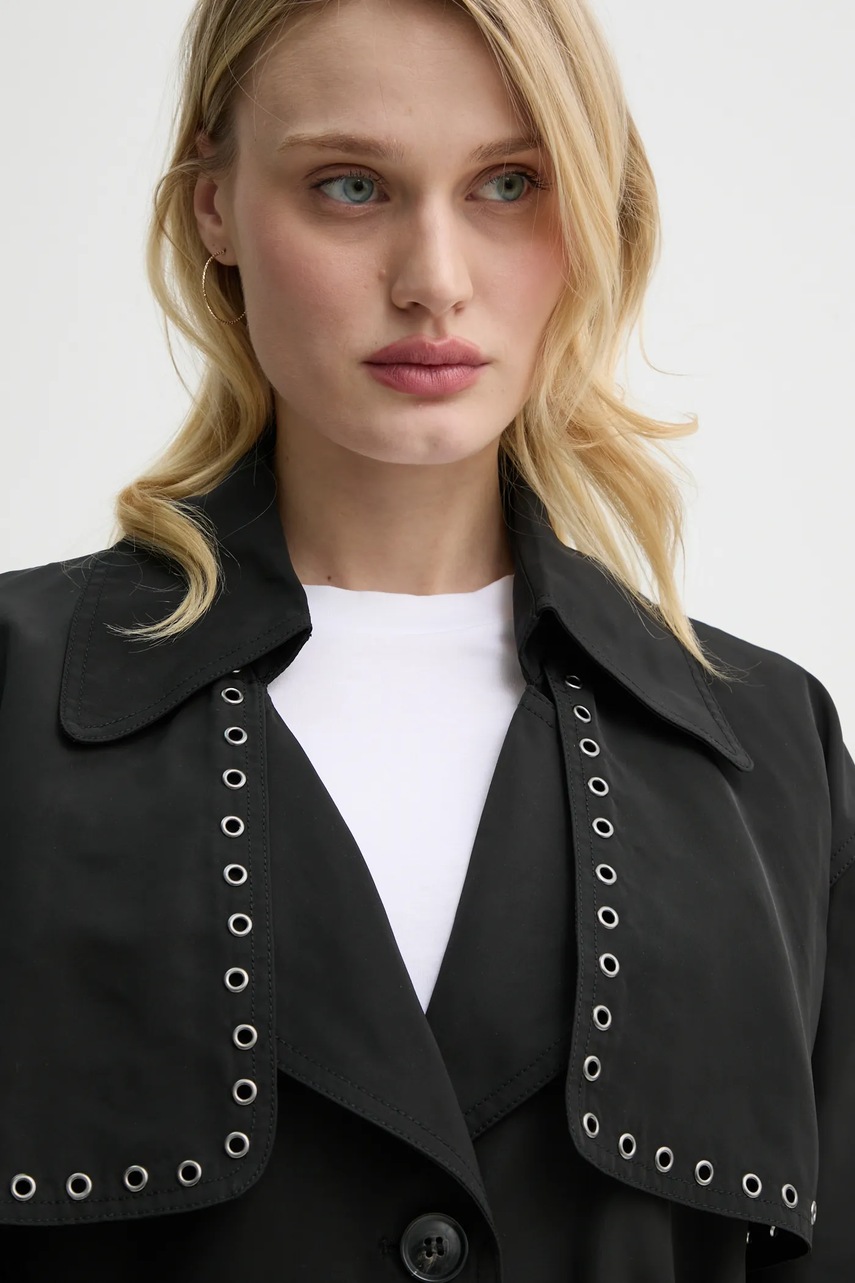 Παλτό Bruuns Bazaar χρώμα: μαύρο, BBW4346 φωτογραφία