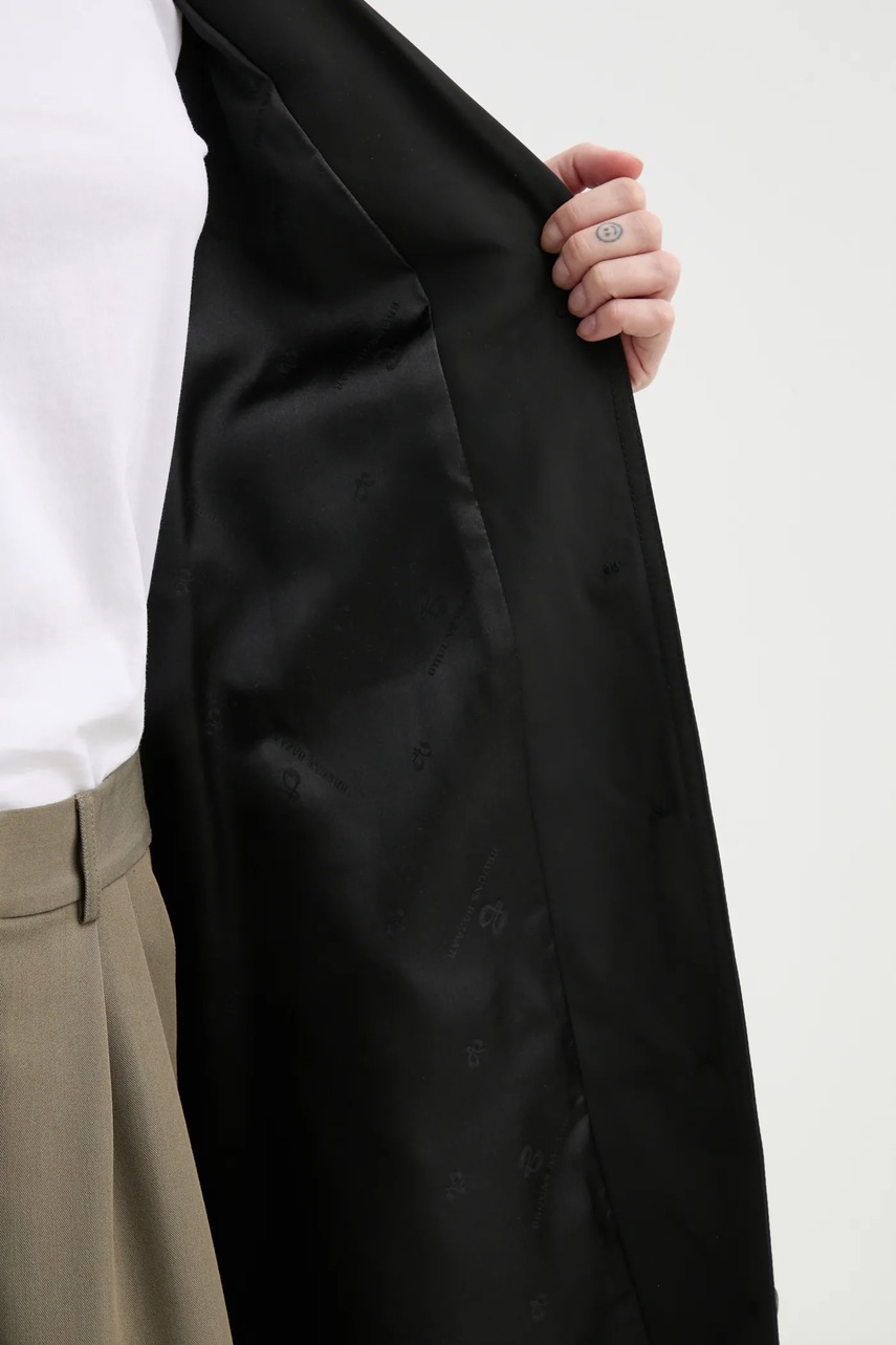 Παλτό Bruuns Bazaar χρώμα: μαύρο, BBW4346 φωτογραφία