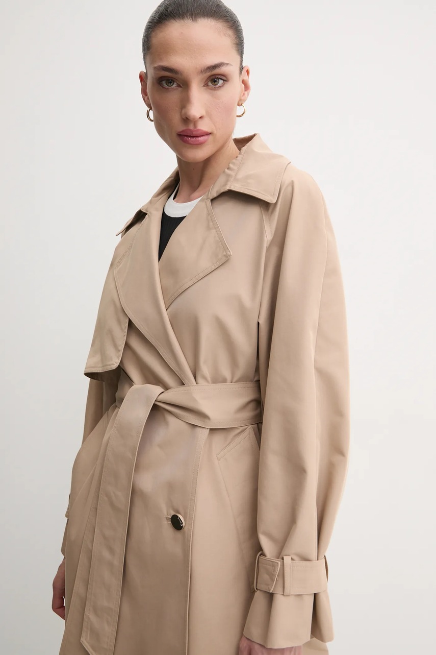 Тренч Liu Jo жіночий колір бежевий перехідний oversize WA5477.T3508 
