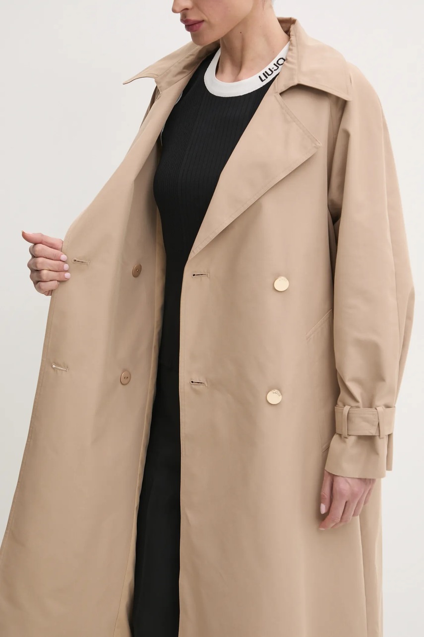 Тренч Liu Jo жіночий колір бежевий перехідний oversize WA5477.T3508 