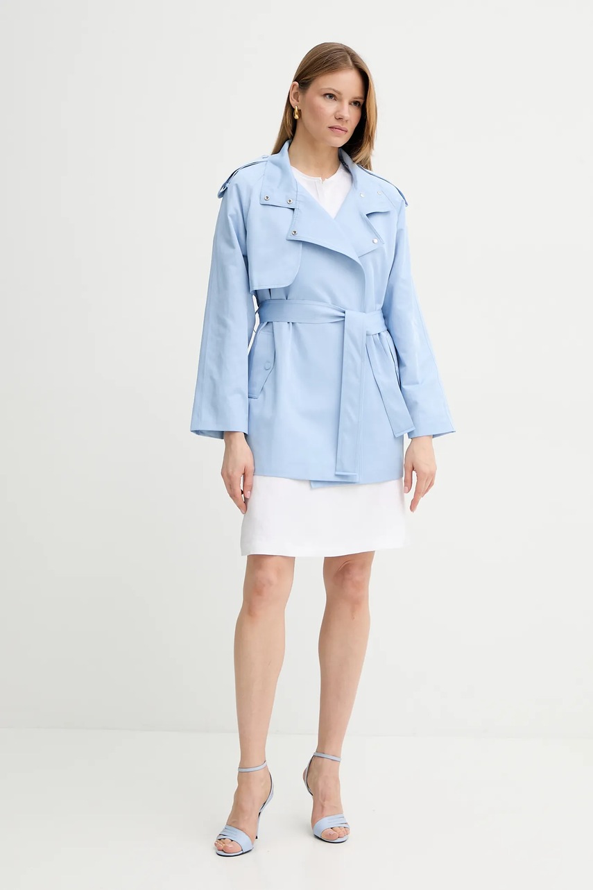 Παλτό Morgan GLINE χρώμα: μπλε, GLINE φωτογραφία