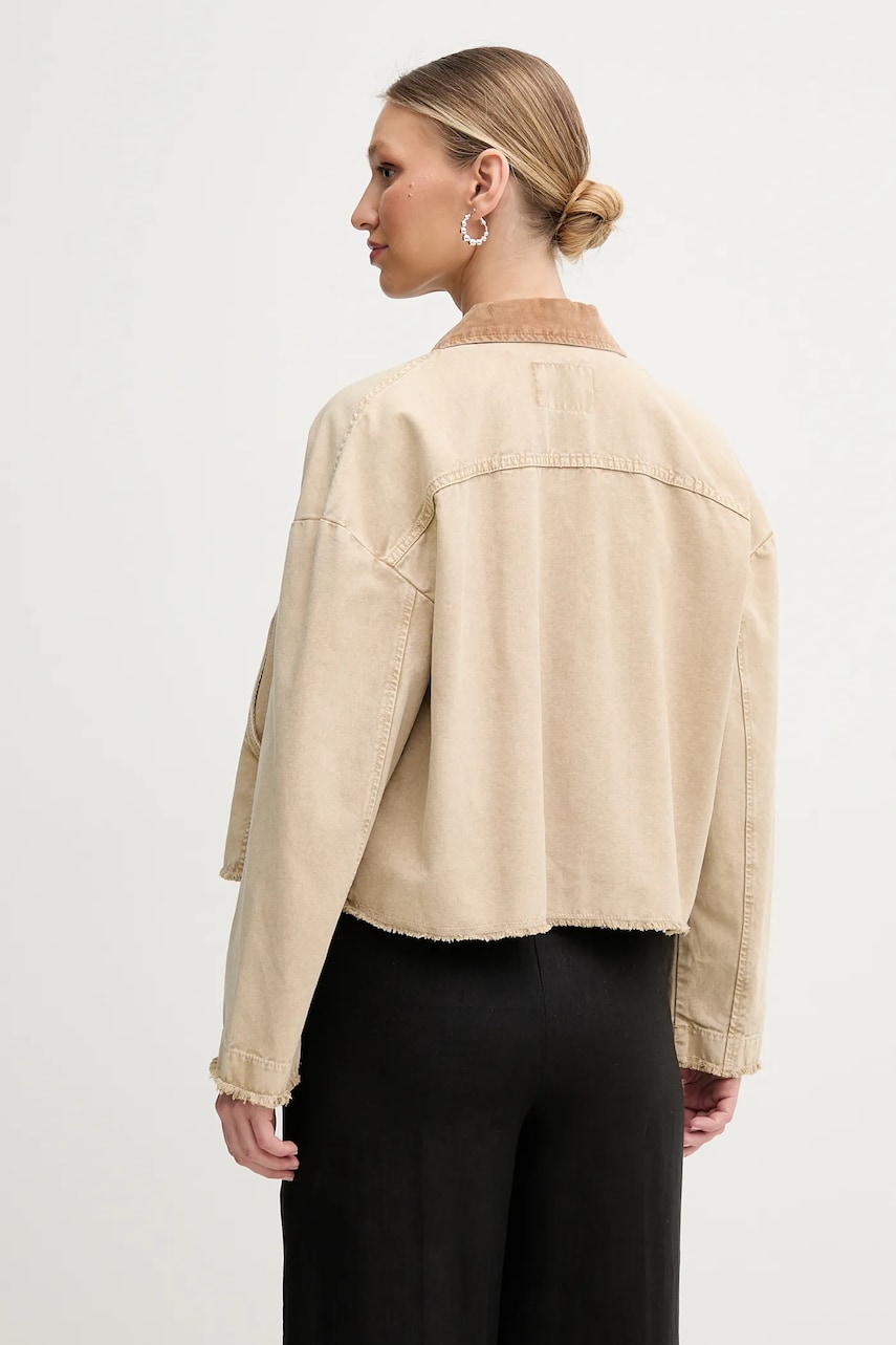 Хлопковая куртка MAX&Co. цвет бежевый переходная oversize 2516081013200 Хлопковая куртка MAX&Co. цвет бежевый переходная oversize 2516081013200