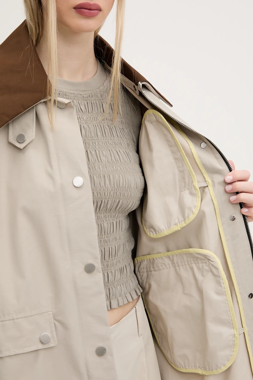 Μπουφάν Bimba Y Lola χρώμα: μπεζ, 251BR0417.10001 φωτογραφία