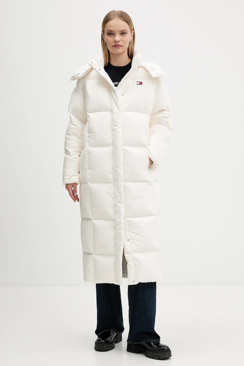 Tommy Jeans geacă de puf culoarea alb, de iarna, DW0DW21977