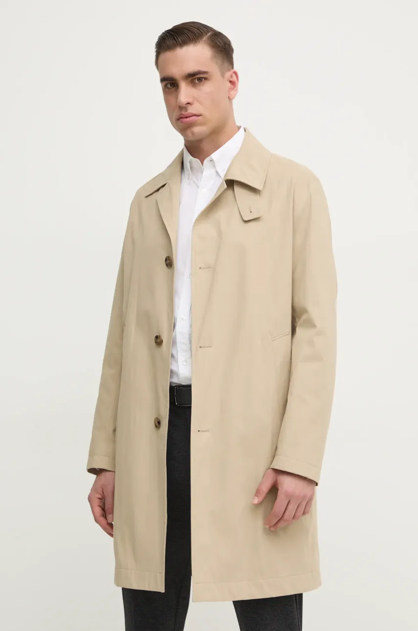 Пальто BOSS мужское цвет бежевый переходное oversize 50540478 Пальто BOSS мужское цвет бежевый переходное oversize 50540478
