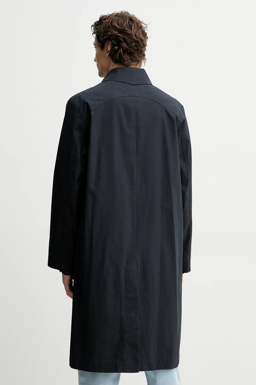 A.P.C. pamut kabát mac arthur férfi, sötétkék, átmeneti, COERC.H01535 termék 2. képe