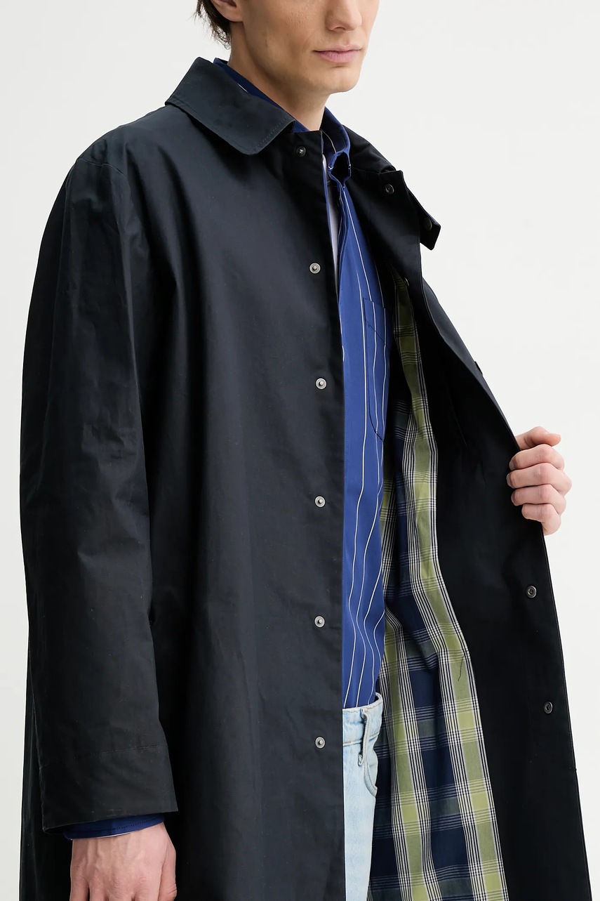 Βαμβακερό παλτό A.P.C. mac arthur χρώμα: ναυτικό μπλε, COERC.H01535 φωτογραφία