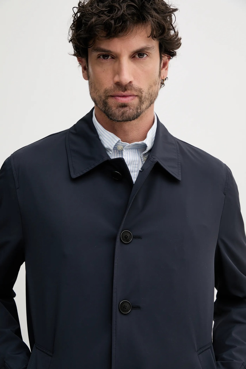 Παλτό Tommy Hilfiger χρώμα: ναυτικό μπλε, SQTHL4031.SQTH516 φωτογραφία