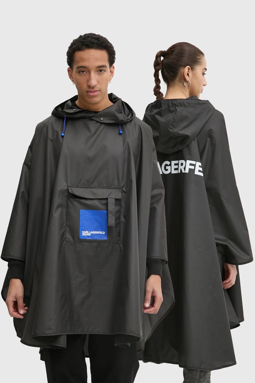 Karl Lagerfeld Jeans poncho culoarea negru, de tranzitie, A1W50080