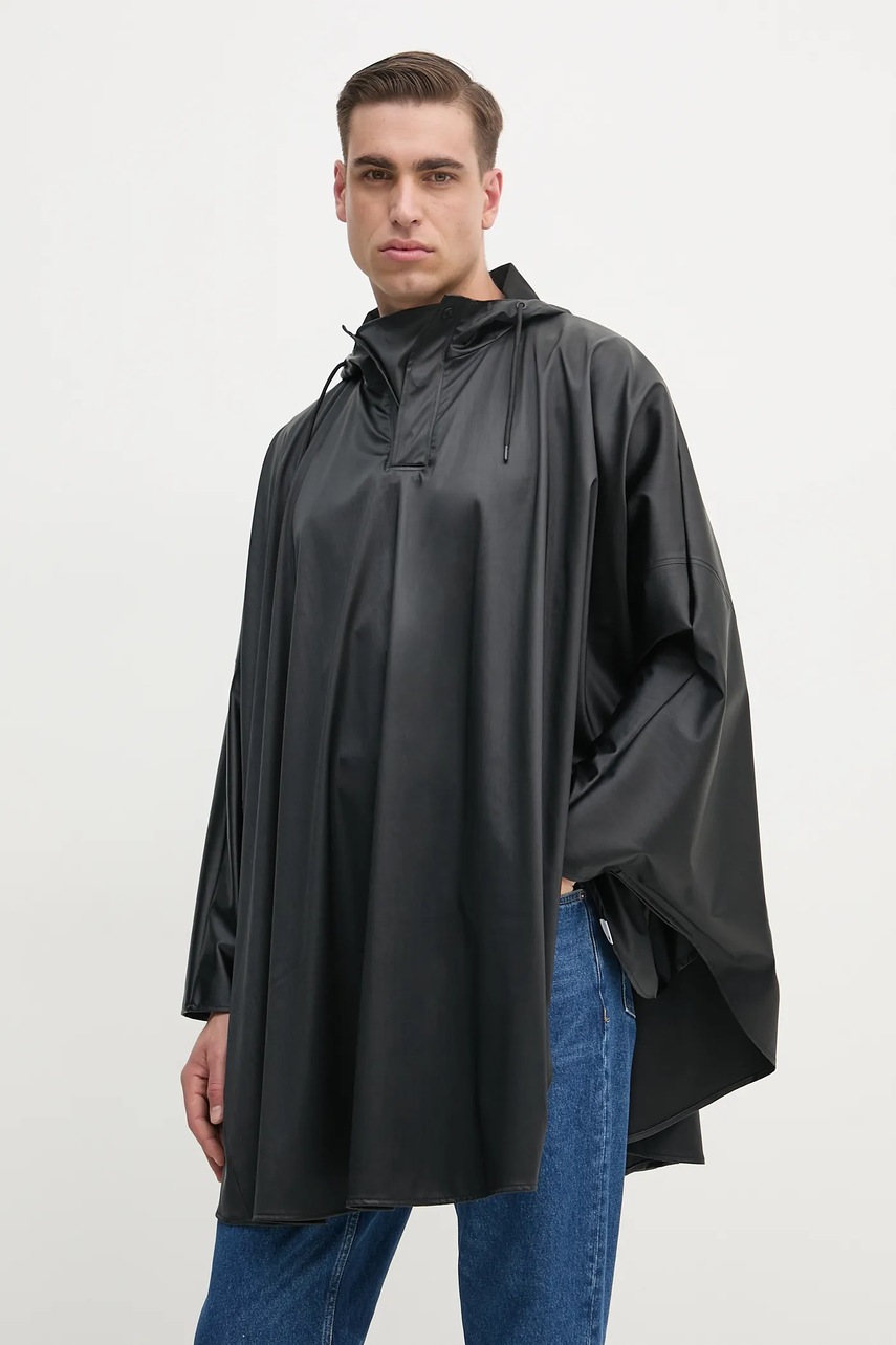 Rains poncho Cape W3 culoarea negru, de tranzitie, 18800