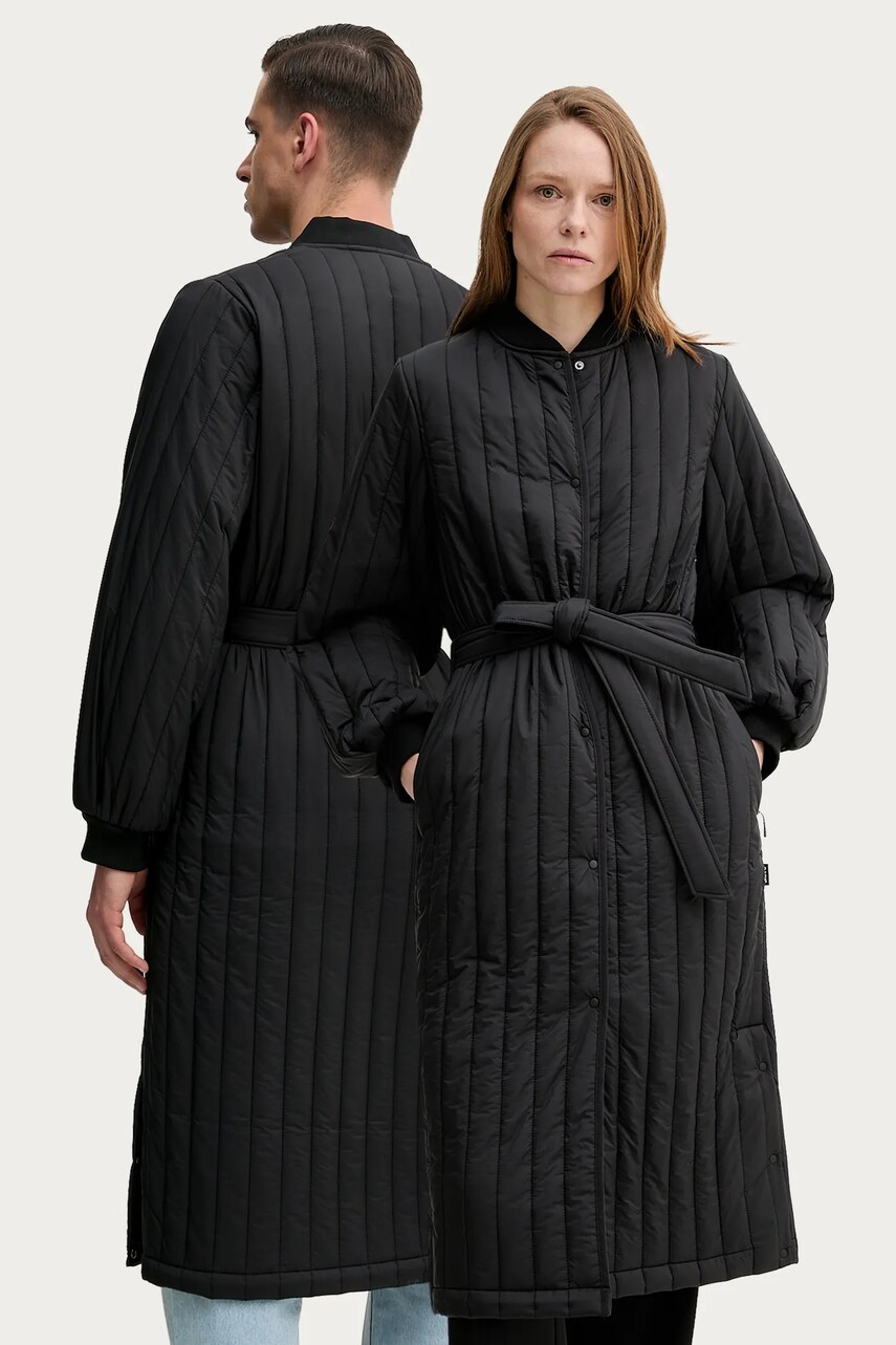 Rains geaca Banja Liner W Coat T1 culoarea negru, de tranzitie, 21870