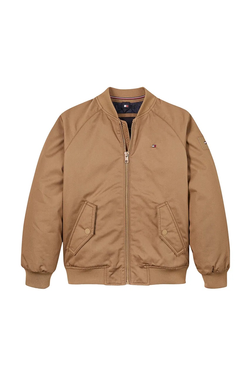 Детская куртка-бомбер Tommy Hilfiger цвет коричневый KB0KB09363