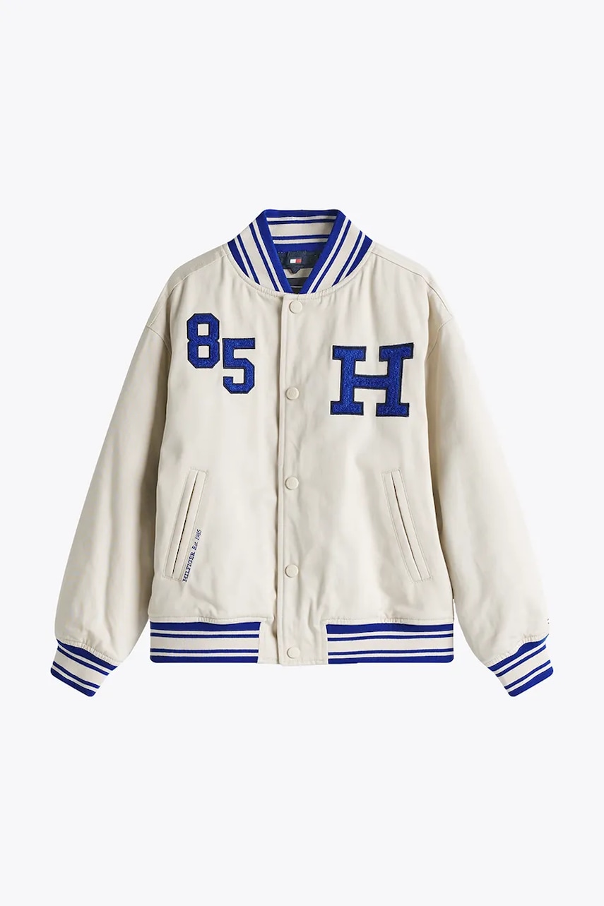 Детская куртка-бомбер Tommy Hilfiger цвет бежевый KB0KB09367 Детская куртка-бомбер Tommy Hilfiger цвет бежевый KB0KB09367
