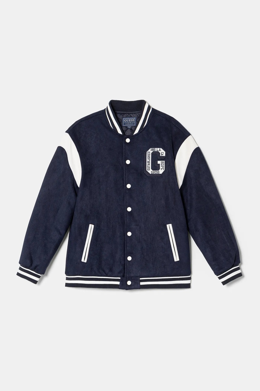 Детская куртка-бомбер Guess цвет синий L5RL07 WG970 Детская куртка-бомбер Guess цвет синий L5RL07 WG970