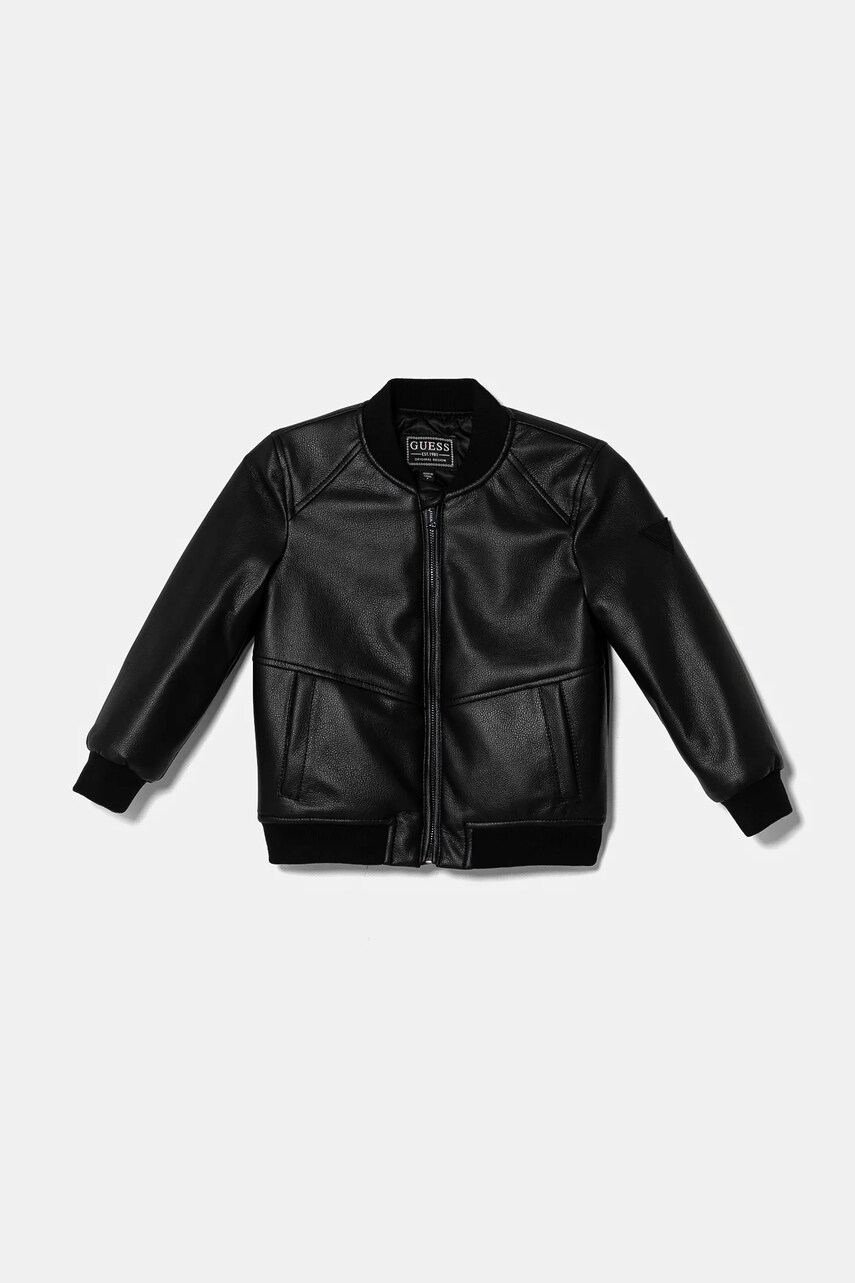 Levně Dětská bomber bunda Guess černá barva, N5RL08 WH2J0