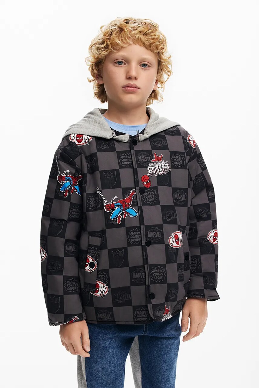 Desigual geacă reversibila pentru copii culoarea negru, 25SBEW02
