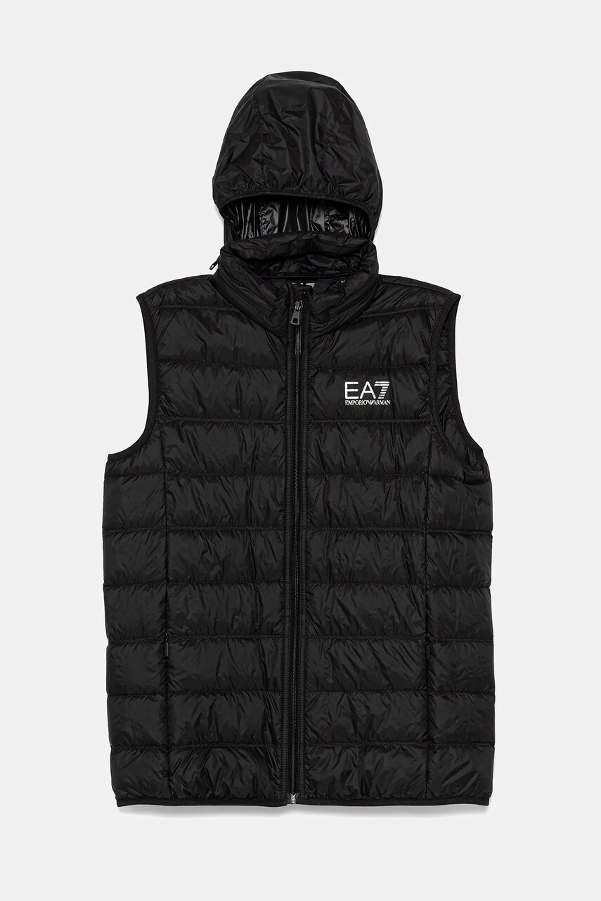 EA7 Emporio Armani vesta de puf pentru copii culoarea negru, 7B000034 AF12477