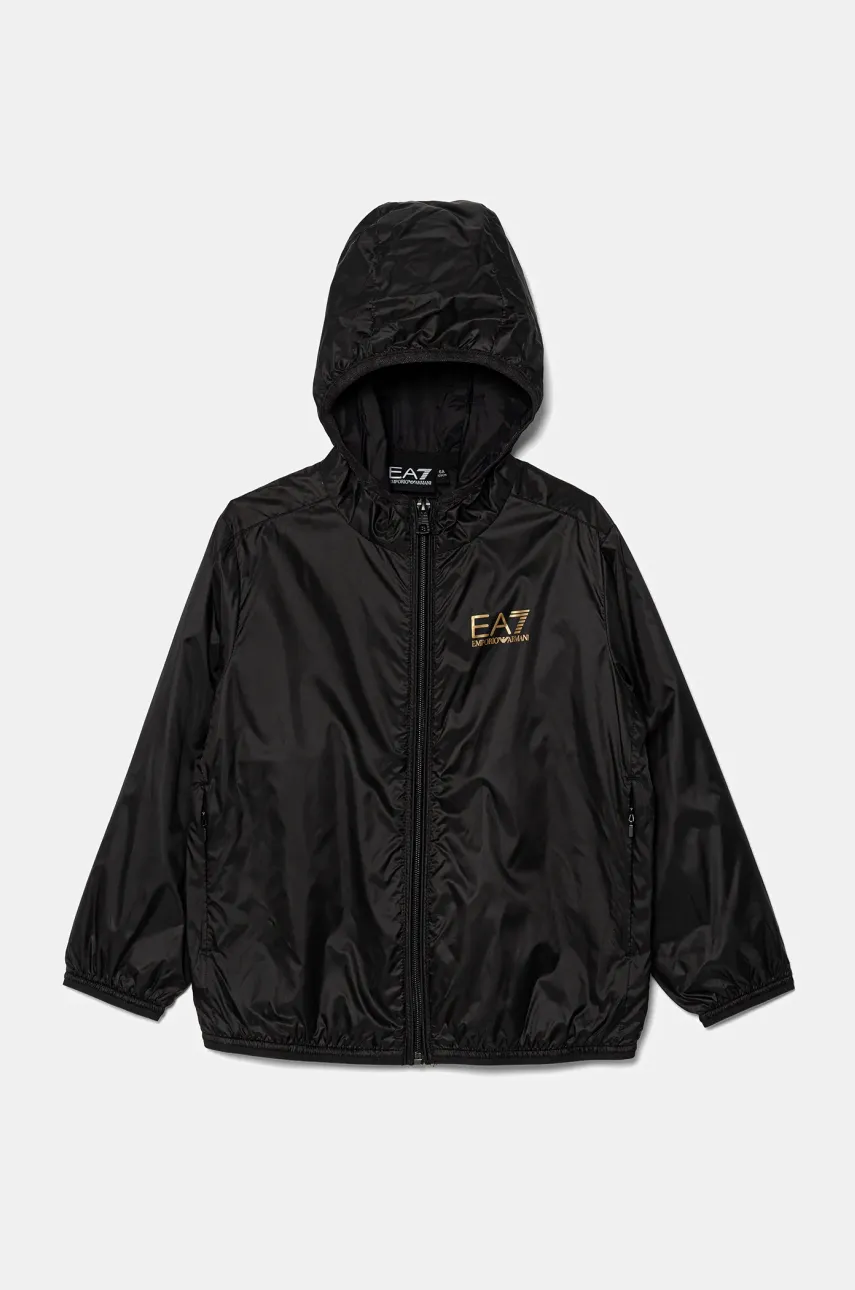 Levně Dětská bunda EA7 Emporio Armani černá barva, 7B000032 AF12981