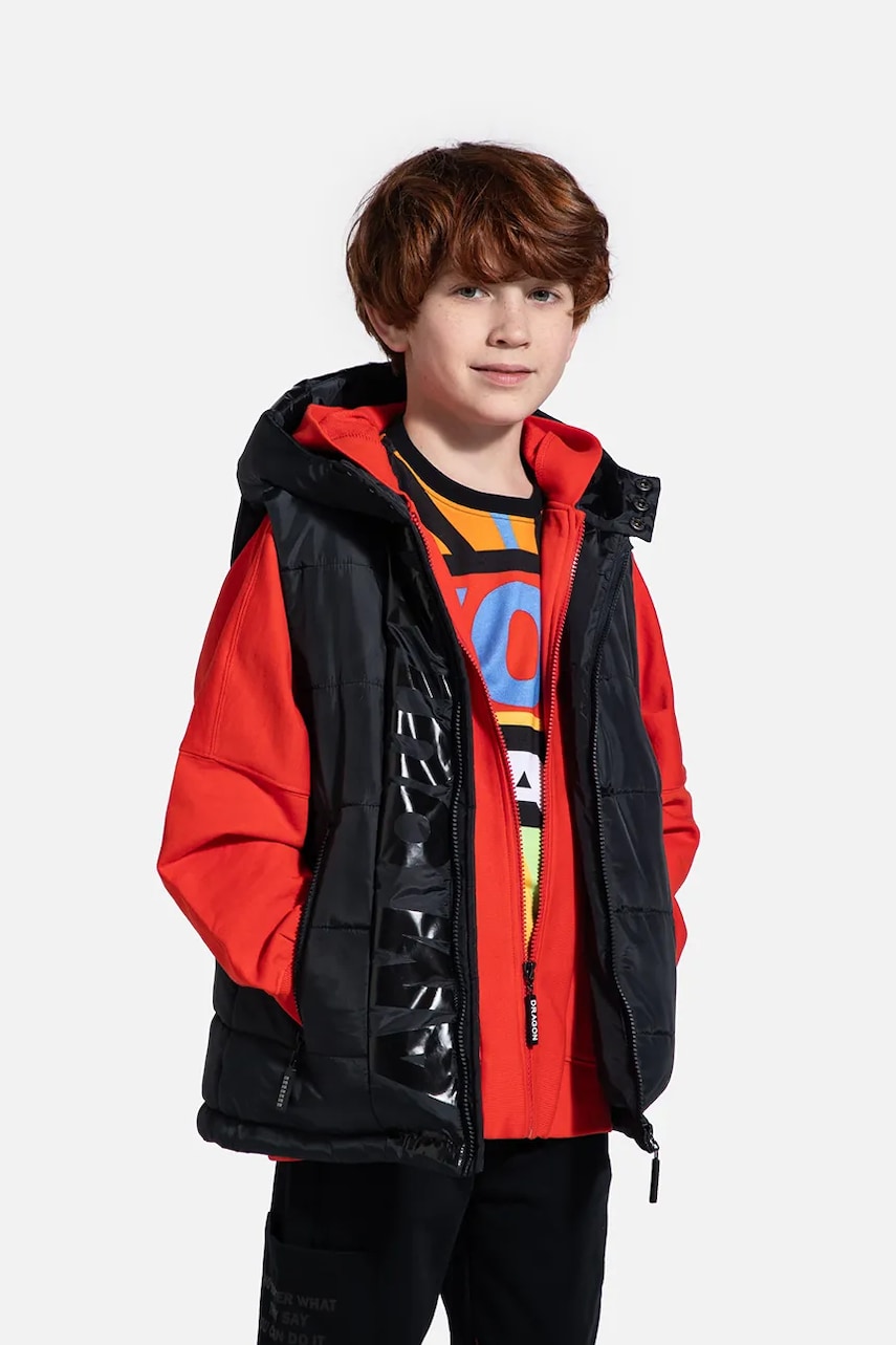 Coccodrillo vesta copii culoarea negru, OUTERWEAR BOY JUNIOR Coccodrillo vesta copii culoarea negru, OUTERWEAR BOY JUNIOR