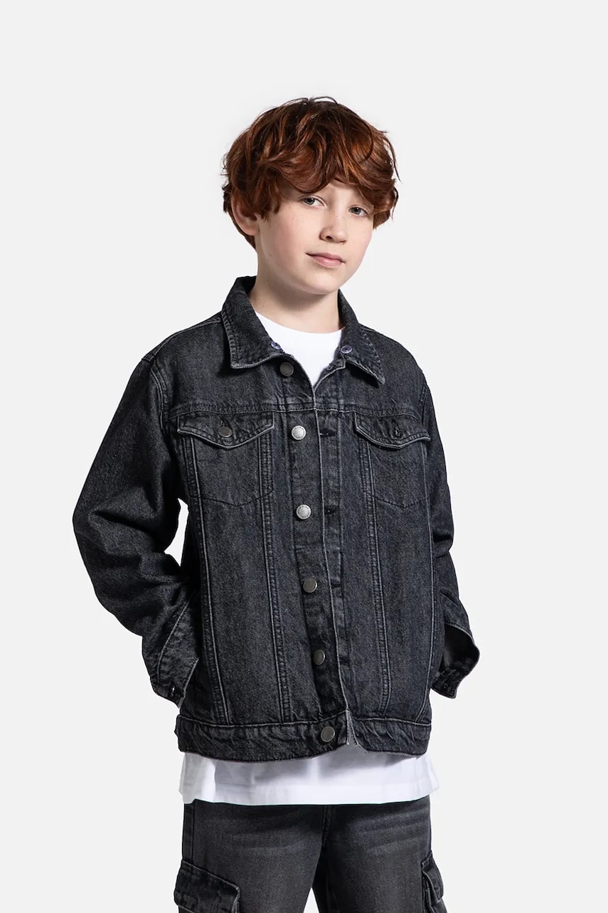 Coccodrillo geacă din denim culoarea gri, JEANS COLLECTION BOY Coccodrillo geacă din denim culoarea gri, JEANS COLLECTION BOY