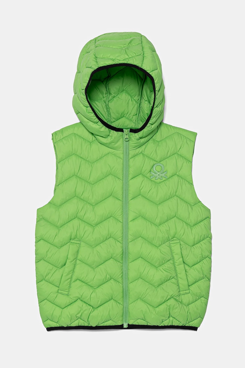 United Colors of Benetton vestă copii culoarea verde, 2TWDCJ00R United Colors of Benetton vestă copii culoarea verde, 2TWDCJ00R