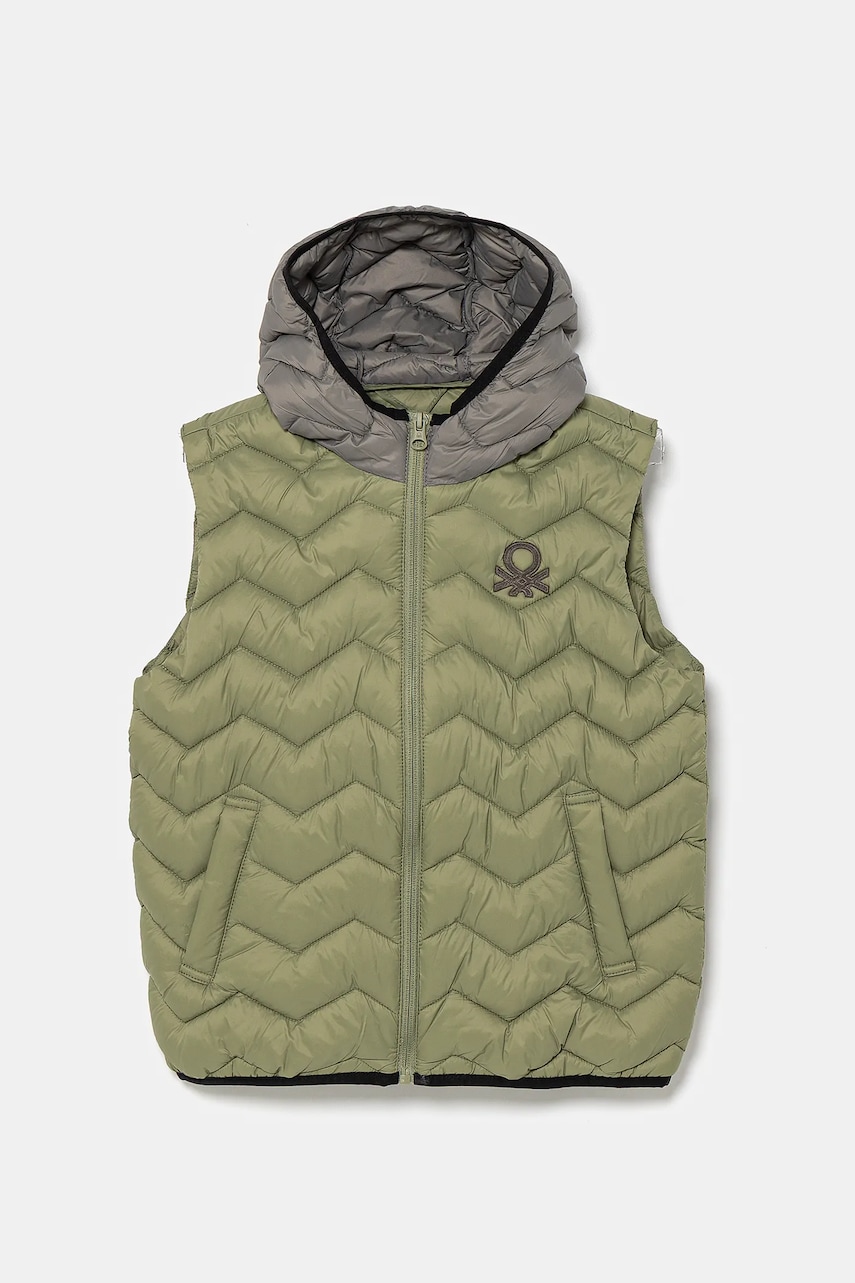 United Colors of Benetton vestă copii culoarea verde, 2TWDCJ00R