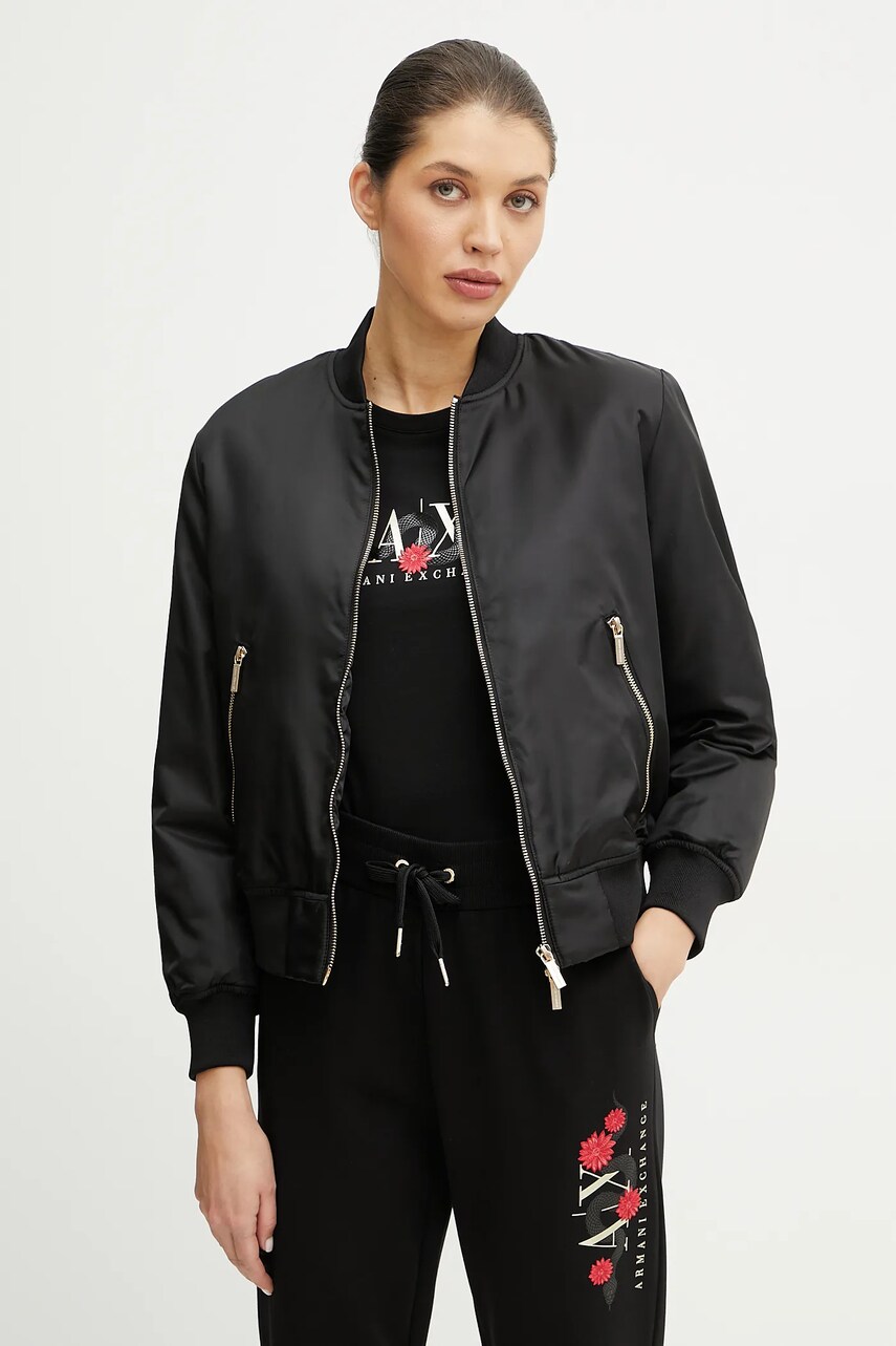 Armani Exchange geaca bomber culoarea negru, de tranzitie, XW000316 AF12011