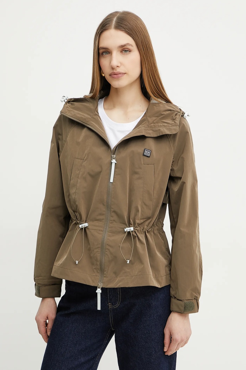 Levně Bunda Armani Exchange hnědá barva, přechodná, XW000216 AF10853