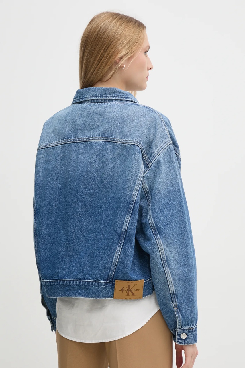 Джинсова куртка Calvin Klein Jeans жіноча перехідна oversize J20J224546 
