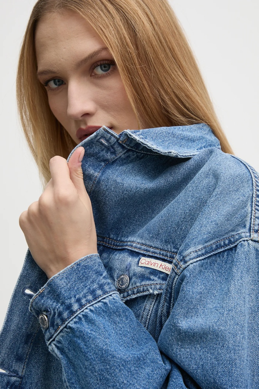 Джинсова куртка Calvin Klein Jeans жіноча перехідна oversize J20J224546 