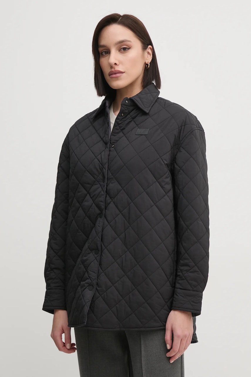 Oboustranná bunda Calvin Klein Jeans dámská, šedá barva, přechodná, J20J225018