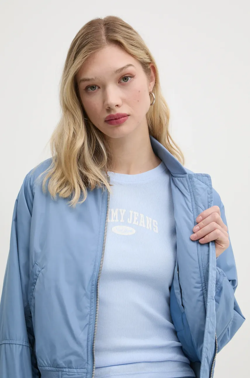 Bomber Jakna Tommy Jeans Za žene, Za Prijelazno Razdoblje, Oversize, DW0DW19316