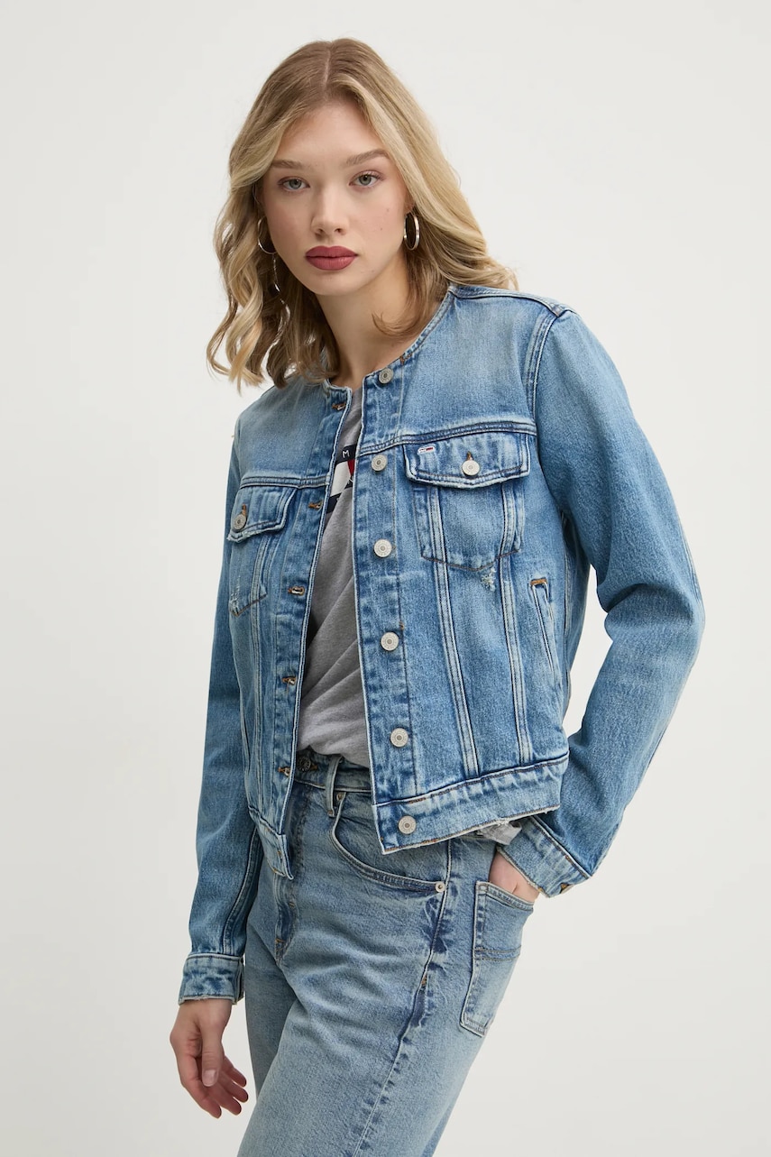 Tommy Jeans geaca din denim femei, de tranzitie, DW0DW19783
