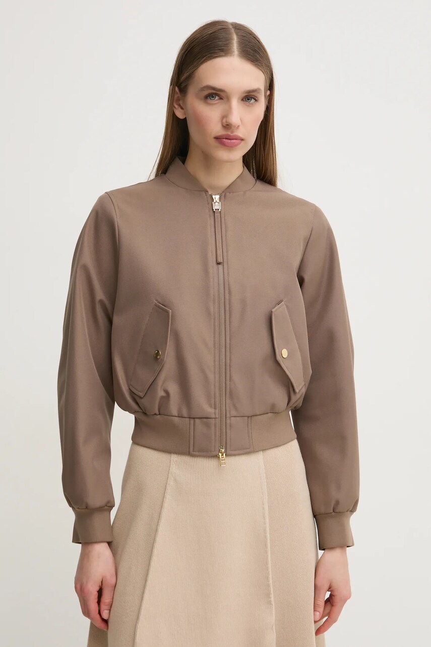Joop! geaca bomber femei, culoarea maro, de tranzitie, 30044771 10017888