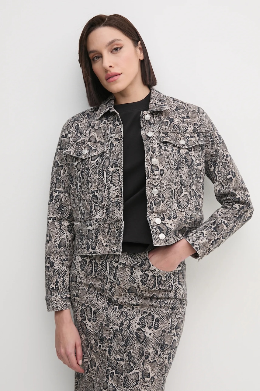 Joop! geaca jeans femei, culoarea bej, de tranzitie, 30044956 10019074