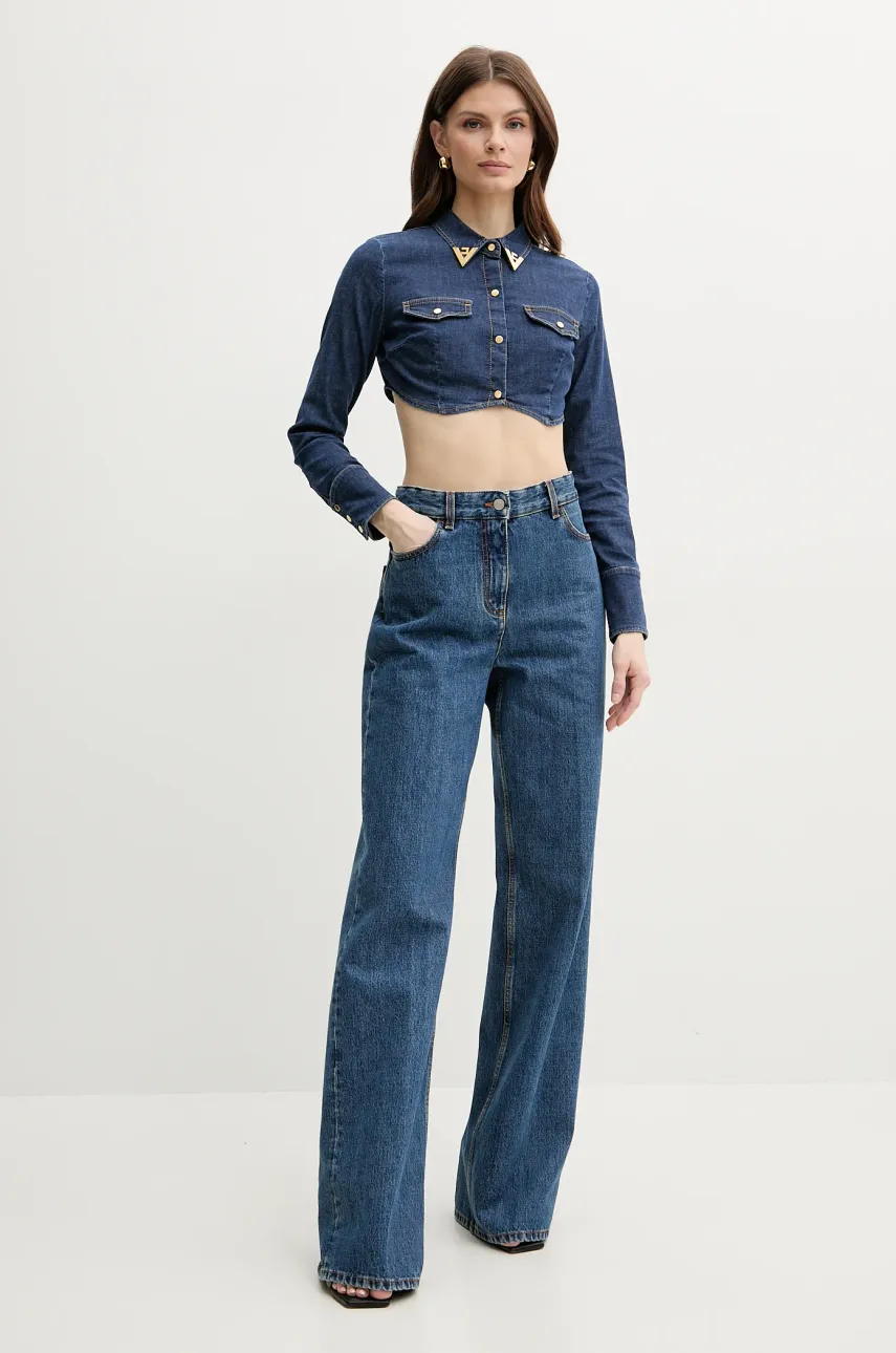 Джинсова сорочка Elisabetta Franchi жіноча slim класичний комір CJ34D51E2