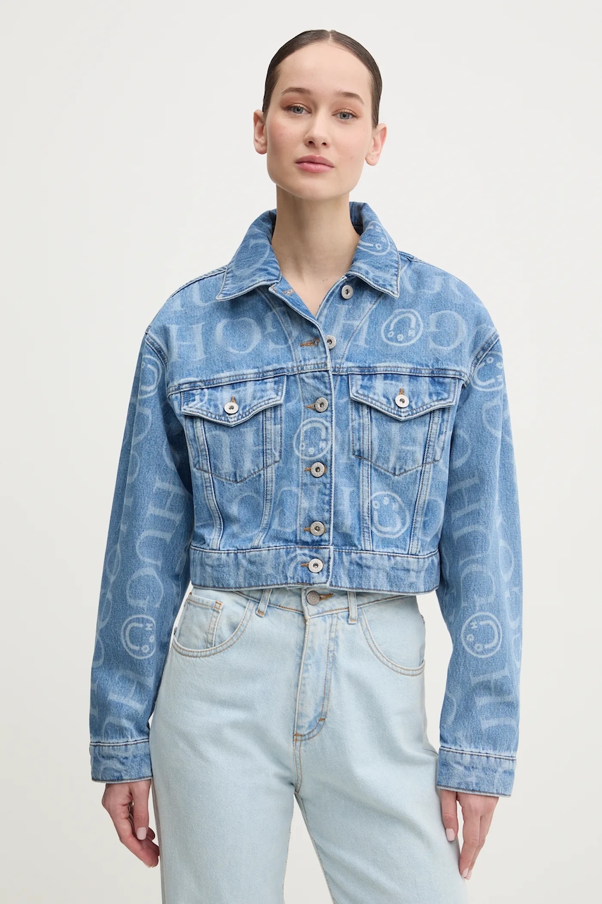 Hugo Blue geacă din denim femei, de tranziție, 50532155