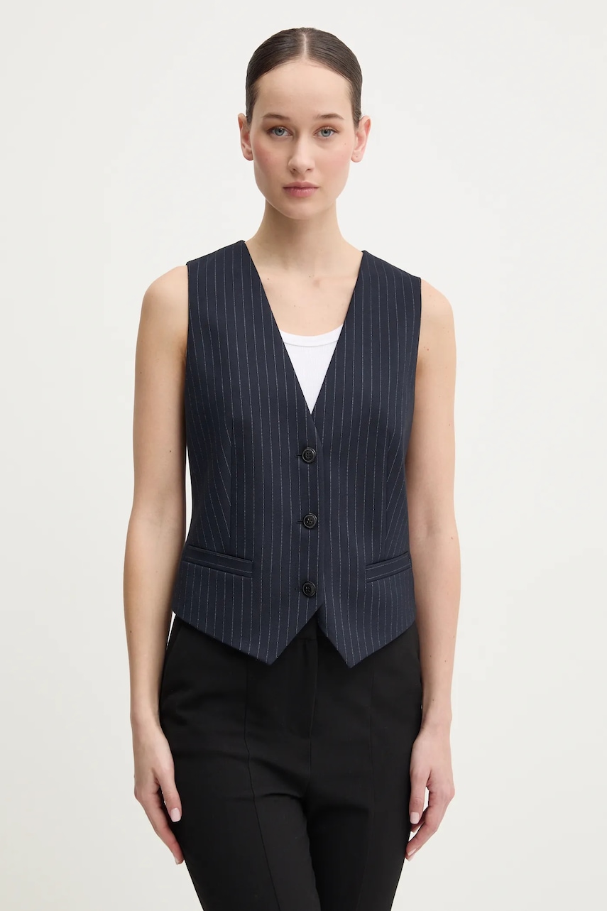 HUGO vestă culoarea bleumarin, un singur rand de nasturi, 50536433