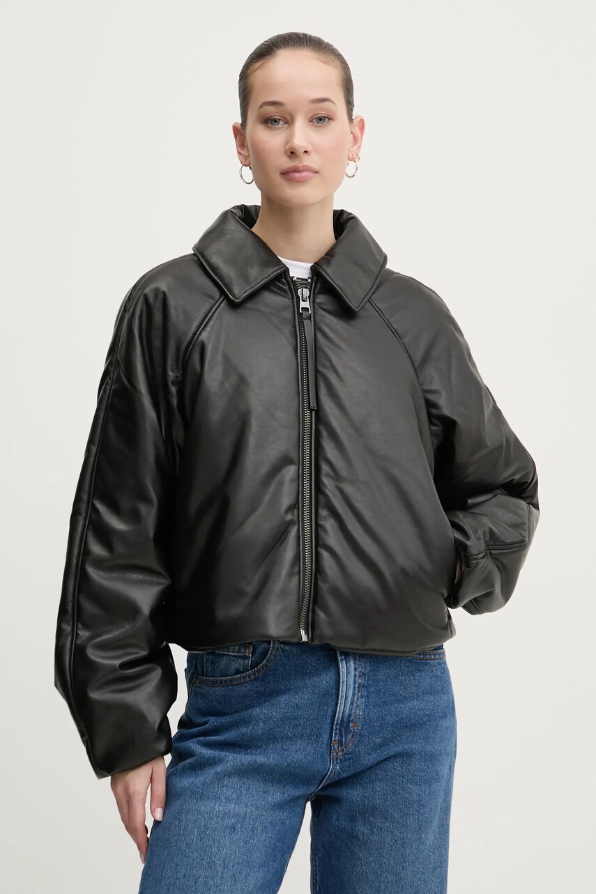 Levně Bunda HUGO dámská, černá barva, zimní, oversize, 50529009