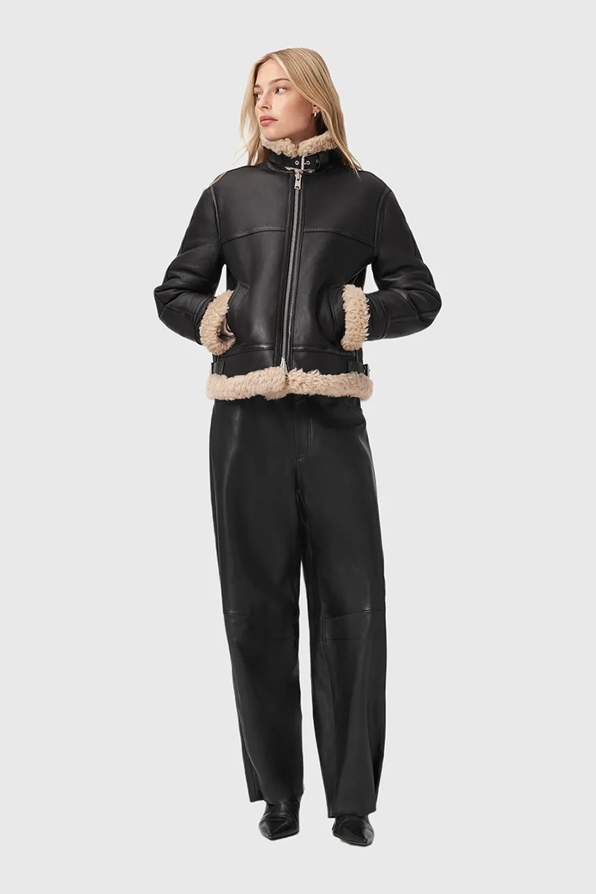 Kožená bunda AllSaints LOREL (obrázek 4)