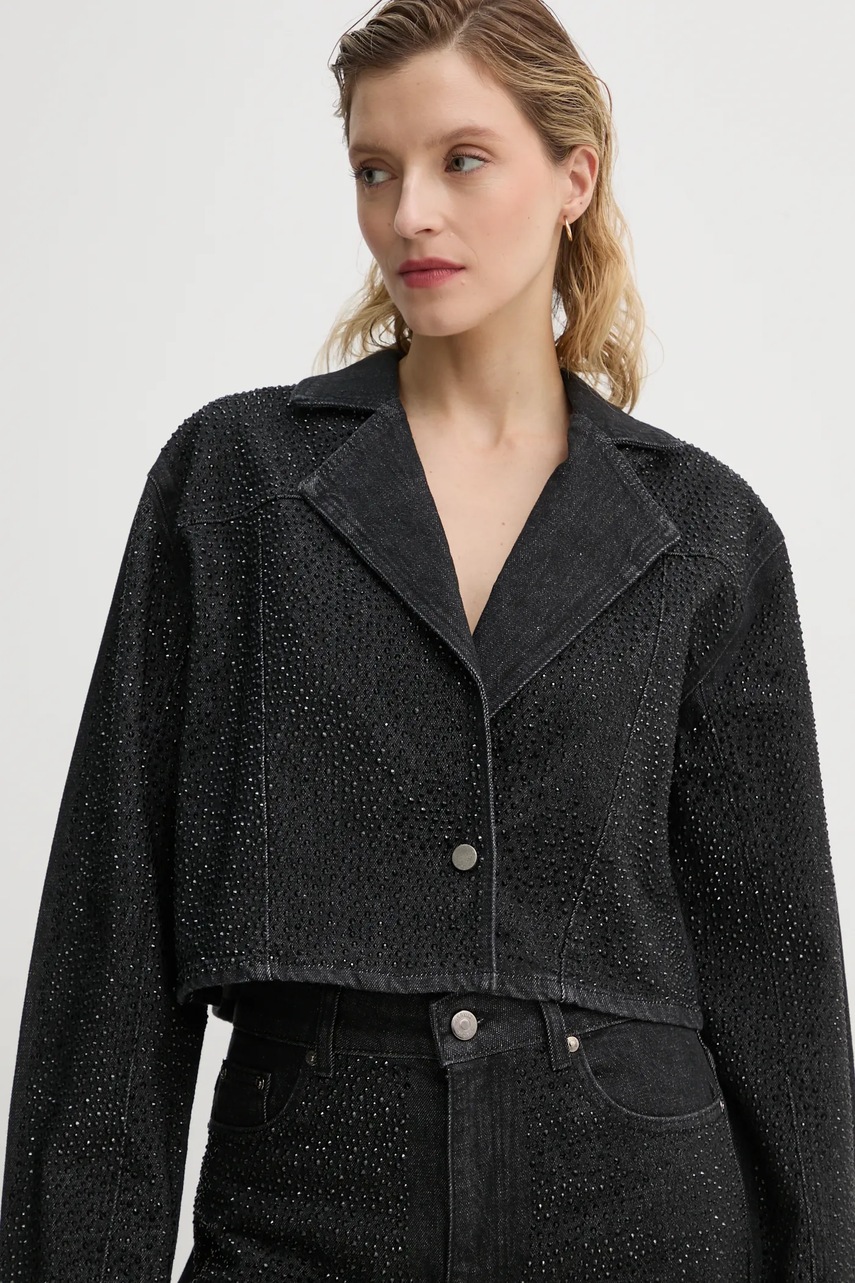 Τζιν μπουφάν Gestuz χρώμα: μαύρο, 10909562 φωτογραφία