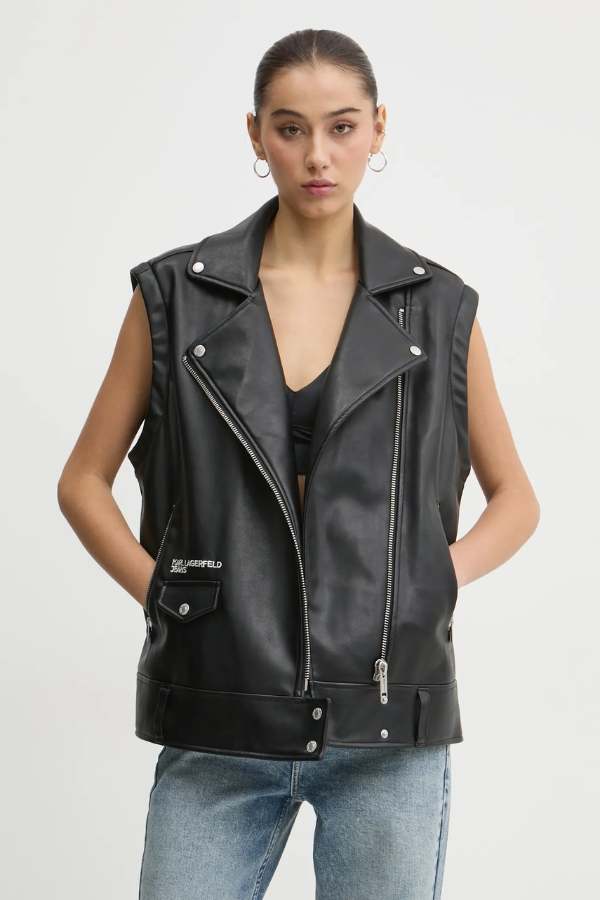Куртка Karl Lagerfeld Jeans жіноча колір чорний перехідна A1W15012 