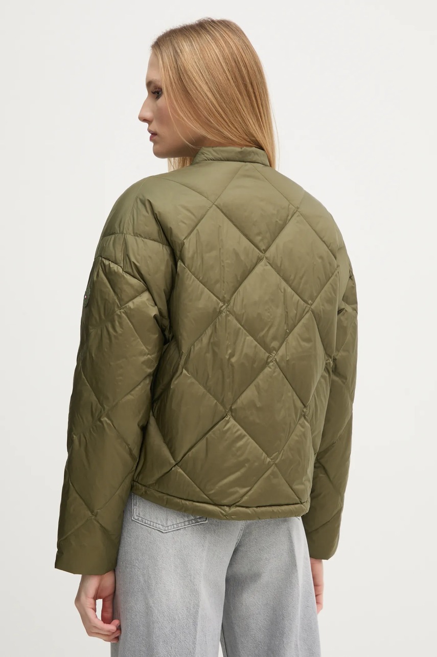 Пухова куртка Tommy Hilfiger жіноча колір зелений перехідна oversize WW0WW44342 