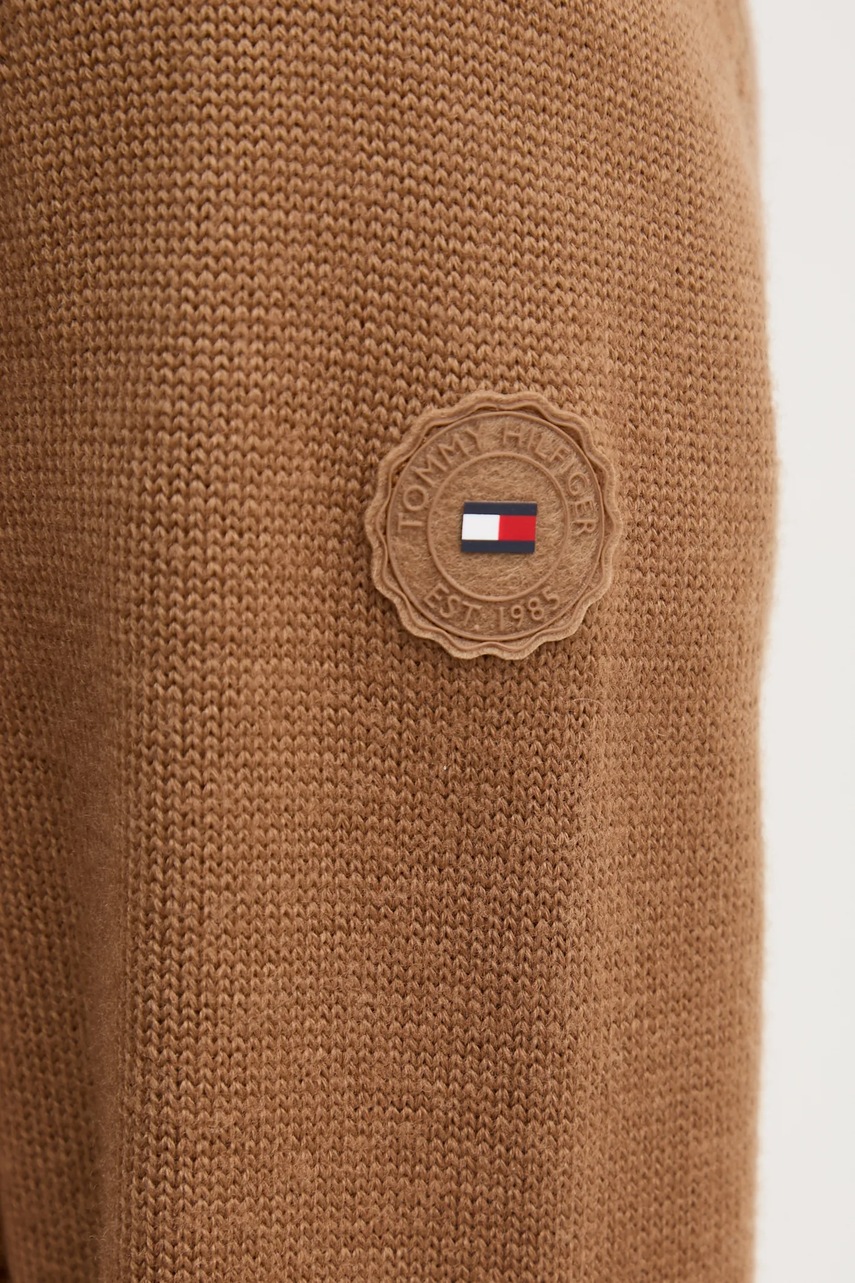 Пухова куртка з домішкою вовни Tommy Hilfiger колір коричневий перехідна WW0WW44343 